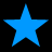 Four blue stars arranged in a two-by-two on a black background, each star with five points and uniform size