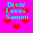Cyan text 'Drew Loves Sammi' on bright pink background with red pixelated hearts, four identical copies arranged in a