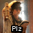 A static image of a person in historical armor with text overlays reading "Plz," "Be," and "Mine" across different sections.