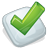 Green checkmark on white rounded shape with light gray background