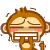Pixelated cartoon monkey with brown hair, closed eyes, pink cheeks, and a wide open mouth showing two teeth, crying with tears streaming down its face.