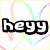 Four distinct text-based icons arranged in a , each with a colorful heart-shaped background pattern