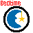 Pixelated circular icons with text labels above and below, featuring symbols like moon-star, trophy-heart, rainbow, sun, cloud-rain, flower, star, hearts, lock, heart, shooting star, and repeated 'THE CARE BEARS' text in various colors.