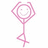 Six pink stick figures in various poses on a white background, with one figure inverted and another partially cropped.