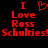 Red pixelated text on black background reads 'I ❤️ Love Ross Schulties!' with heart symbol replacing 'love' in first line.
