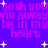 Pixelated purple background with repeated pink text 'josh you josh you will always be in my heart' and white star shapes scattered throughout.