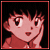 Pixelated anime-style character with hand near face, displayed in three color variations within a