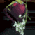 A 2x2 contact sheet of a pixelated animated icon featuring a rose and text, with visible frame-to-frame motion in the flower's petals.