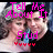 A static image of two people with light brown hair in a close pose, overlaid with pink text and red heart symbols.