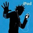 Pixelated silhouette of a figure with raised hand and earphones against blue background, surrounded by text fragments.
