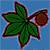 Animated contact sheet showing two frames of a leaf icon with brown berry on blue background and one frame of text logo on teal background.