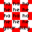 Red and white pixelated with repeating text 'ha ha ha', 'he he he', and 'your dizzy' in black font, arranged in a patterned layout