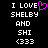 Pixelated text on black background with a pink heart replacing the 'O' in LOVE, repeated side-by-side.