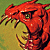 A pixelated red creature with green eyes and multiple tentacles against a gradient background.