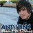 A pixelated image of a person with dark hair wearing a black shirt, with blue text reading "ANT:KONN" and smaller text below, set against a light blue background with green and black elements.