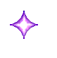 A four-pointed star-shaped icon transitions through stages of pixelation and disintegration against a gray background.