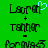 Green background displays pixelated text 'Laron + Tahir - Forgive' with a light blue heart symbol above the first 'Laron'.