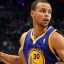 Pixelated static image of a basketball player in a blue and yellow jersey with number 30, set against dark background.