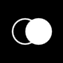 White symbols on black background: two overlapping circles, swastika-like shape, club suit, yin-yang, sun with rays, crescent moon, star, heart, lightning bolt, plus sign, ring, eye, smiley face, dragon head, Chinese dragon, and cartoon mask.