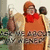 A person in an orange hooded outfit with a red scarf stands holding bread, with text changing from 'Weener' to 'Weener' and then disappearing.