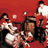 Animated contact sheet showing two frames of a pixelated icon featuring band members in red and white attire on the left, with green text "Original Icons .com" on a dark background to the right.