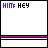 Animated sequence showing a chat conversation with text changes across frames, featuring blue 'HIM:' and red 'HER:' labels on white backgrounds.