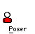 Pixelated cartoon figures in red and green with white heads, some making hand gestures or holding speech bubbles.