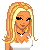 Pixel art of a blonde woman in white crop top and orange shorts, standing with one foot on a block, next to pink text reading 'Princess'.