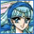 A 48x48 pixel buddy icon featuring a stylized anime character with blue hair and sunglasses on the left, paired with "Anime IM" text and a signature on the right against a black background.