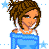 Pixel art of a woman in blue off-shoulder top and white skirt holding a blue purse, with text "Tell Me That We'll Be Lovers & Friends" on a starry background.