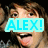 A person with brown hair and a dark top appears in four with text overlays changing from ALEX! to ILY to ATL
