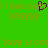 Green background with pixelated brown text reading "i love cori" and "yayyyy" in two , a purple heart symbol replacing the 'o' in "cori", and repeated "love u cori" at bottom