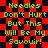 Green pixelated text on red and black checkered background repeats 'Needles Don't Hurt But This Will Be My Savour!' in two identical vertical