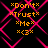 Pixelated text and pink geometric patterns repeat across a black background in an animated sequence.