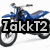 Blue and black dirt bike with white wheels on a white background, featuring overlaid text in three variations.