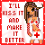 Pixel art contact sheet of two animated frames showing a cartoon woman in a nurse outfit with red cross symbols, standing against a white background bordered by red dots and text reading "I'LL KISS IT AND MAKE IT BETTER".