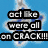 Four- of pixelated text blocks on colored backgrounds with a central star motif