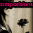 A static image with a beige background featuring black floral shapes and pink text reading "comparisons are easily done once you've had a taste of perfection.".