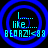 Four identical blue circular frames with cyan text reading 'I... like... BEARZ! <88' on a black background, each frame showing slight variations in pixel rendering.