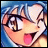 Pixelated anime-style character with light blue hair, wide eyes, and tongue out, next to "AnimeIM" and "c0m" text on black background.