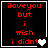 Red pixelated text on black background reads "iloveyou but i wish i didnt" with a white heart icon, transitioning to grayed-out hearts.