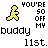 Static pixel art buddy icon featuring a yellow running stick figure and text reading "YOU'RE SO OFF MY BUDDY LIST."