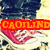 Pixelated image with red banner displaying 'CAOOLIND' over pink and white abstract shapes on a yellowish background.