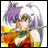 A 48x48 pixel buddy icon featuring a cartoon character with purple and white hair holding a staff, alongside text reading "Anime IM" and "COM" on a black background.