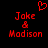 Red pixelated text 'Joke & Madison' appears twice on a black background with a red heart symbol above the left text block.