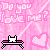 Pixelated pink background with repeated 'Do you love me?' text and hearts, featuring small white cat-like figures on pink-and-black platforms.