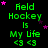 Green text 'Field Hockey Is My Life <3 <3' repeated in a pattern with pink stars on a black background, animated with star movement