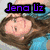 A four- shows a person with brown hair in various poses, overlaid with colored text reading "Jena Liz," "Loves," "]=[", and "You!" against light backgrounds