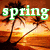 A four- shows a beach sunset with palm trees, where text changes from 'spring' to 'break' and then to '08'