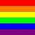 Six horizontal stripes of solid color form a rainbow flag pattern with red at the top, followed by orange, yellow, green, blue, and purple.